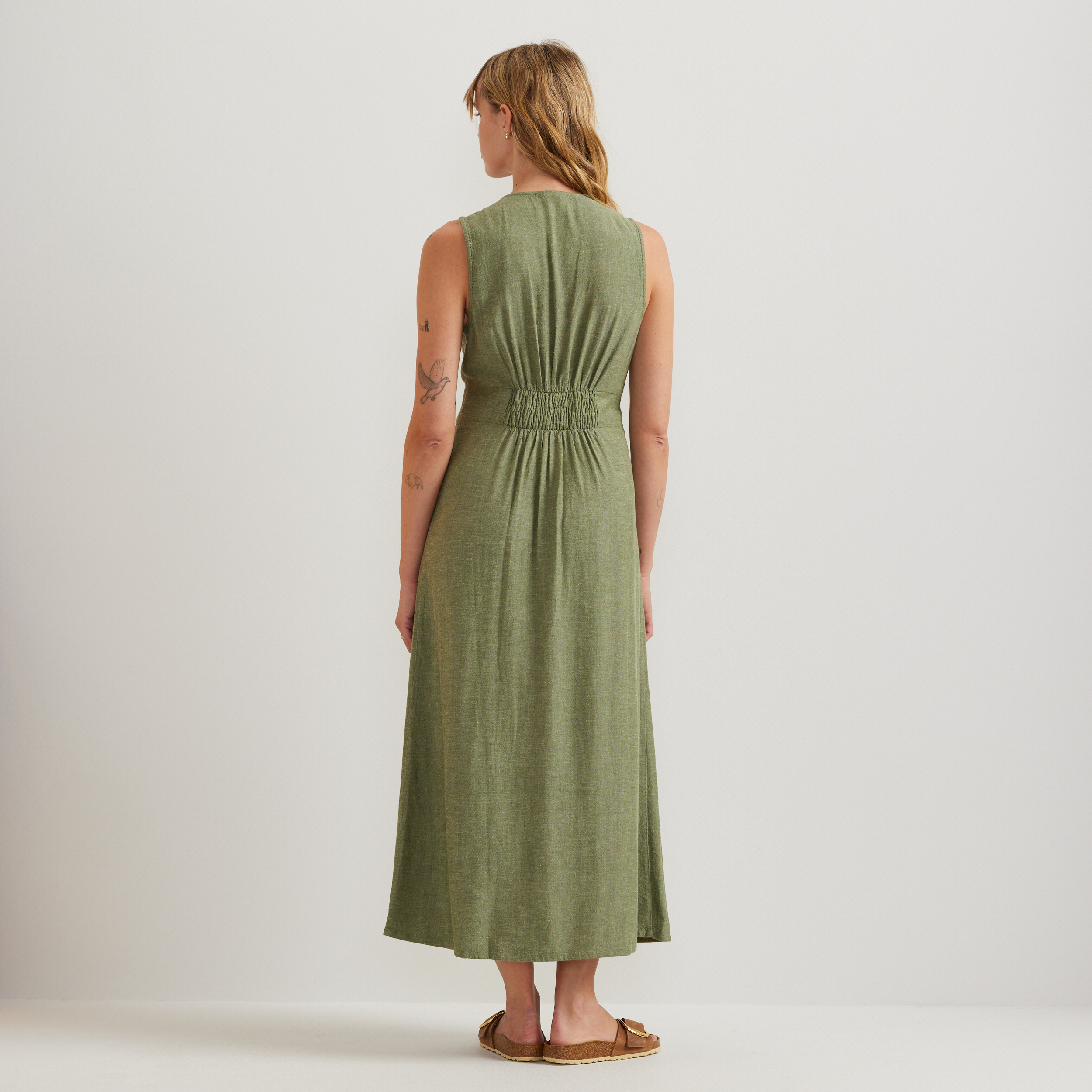 Women's Button Front Midi Dress - Image 5