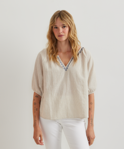 Women's Embroidered Trim Shirt