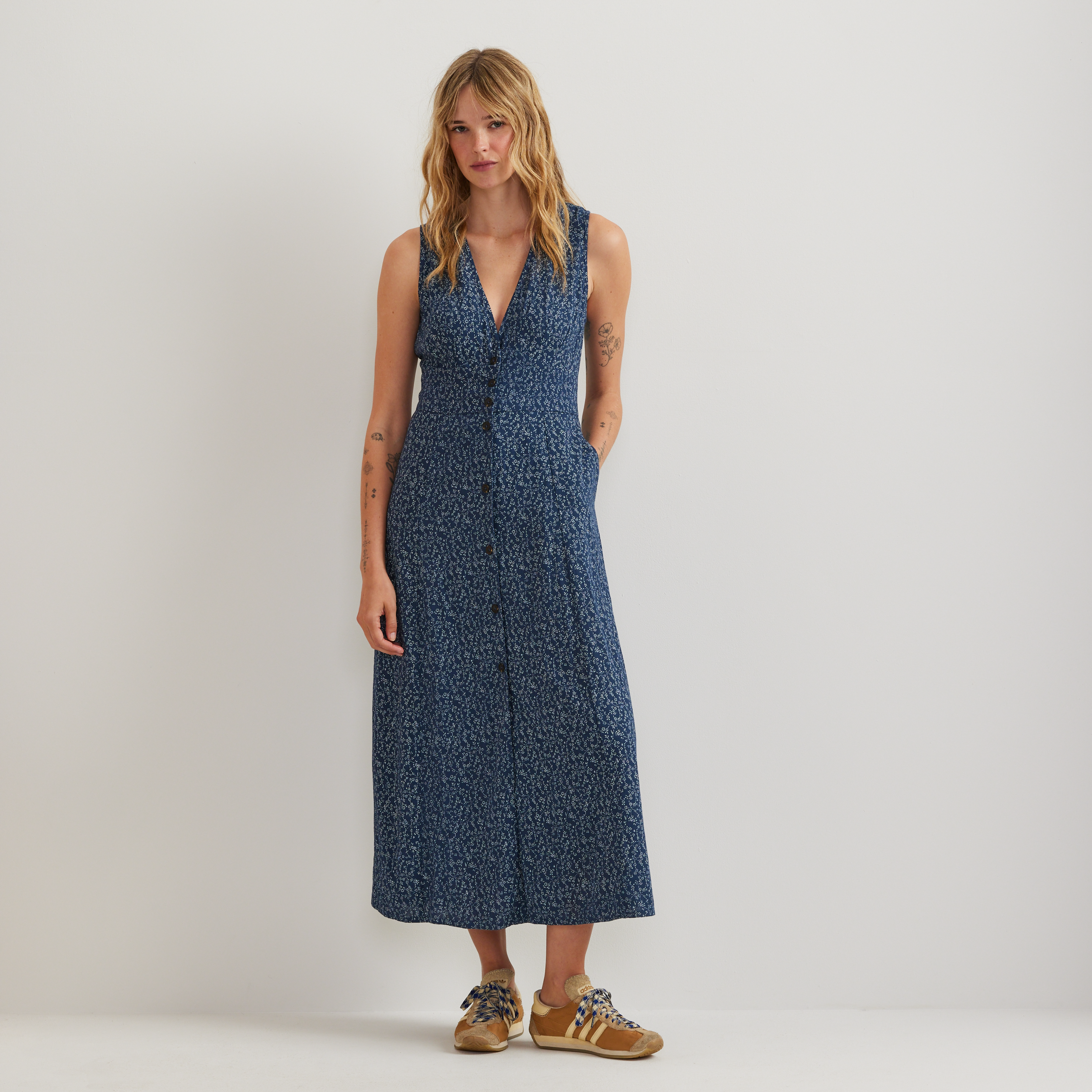 Women's Button Front Midi Dress - Image 3