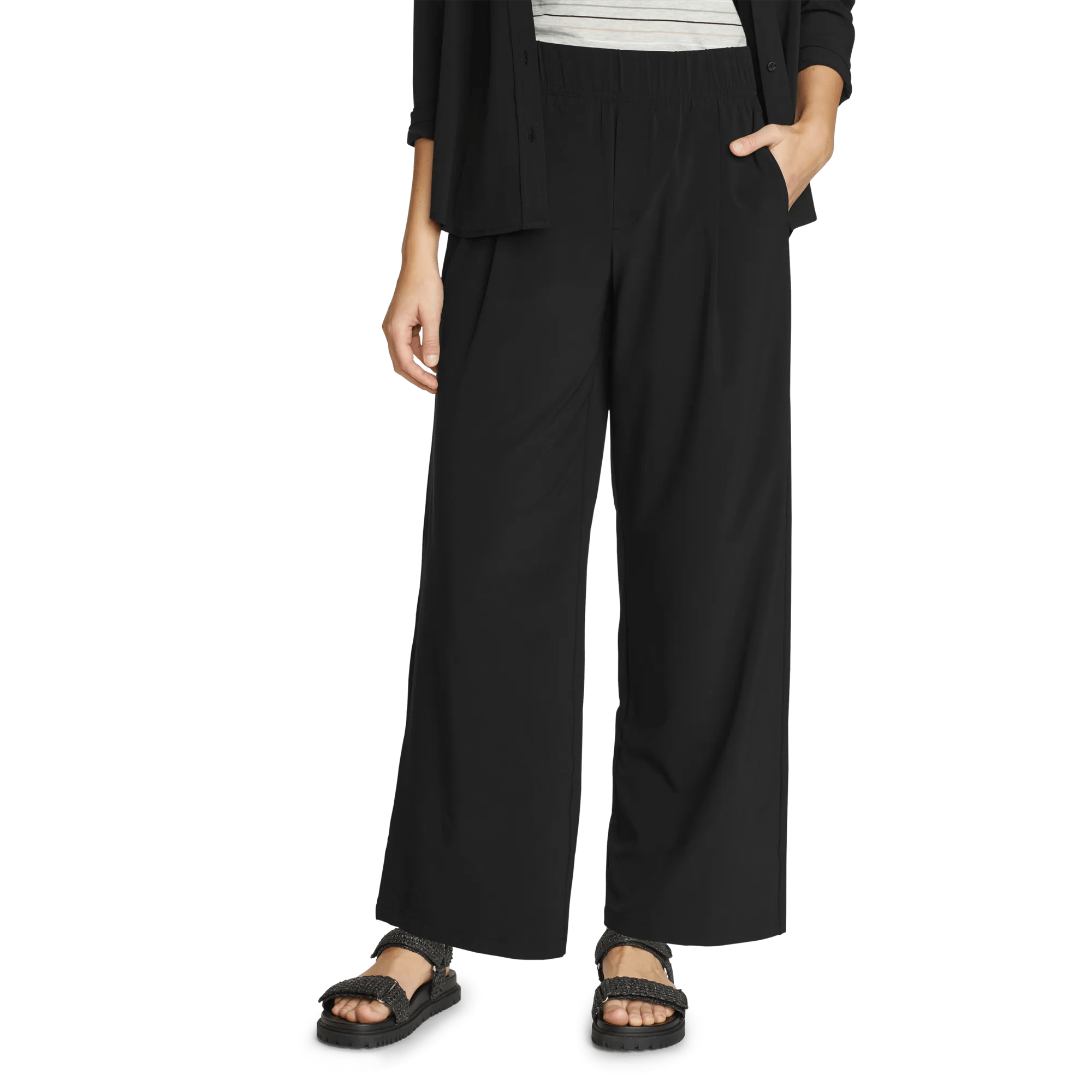 Women's Departure High-Rise Wide Leg Travel Pants - Image 3