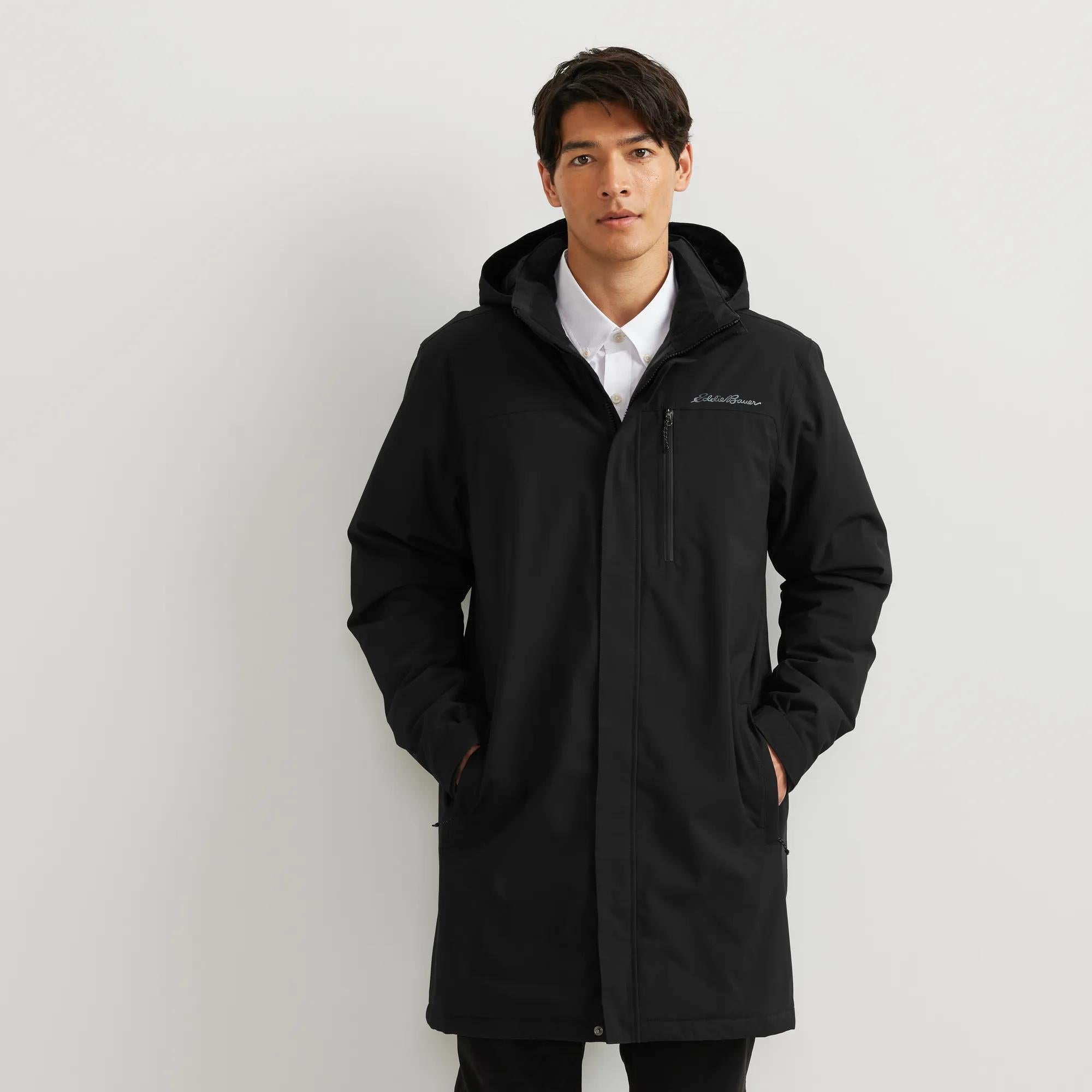 Men's Mainstay Insulated Waterproof Hooded Trench Coat - Image 2