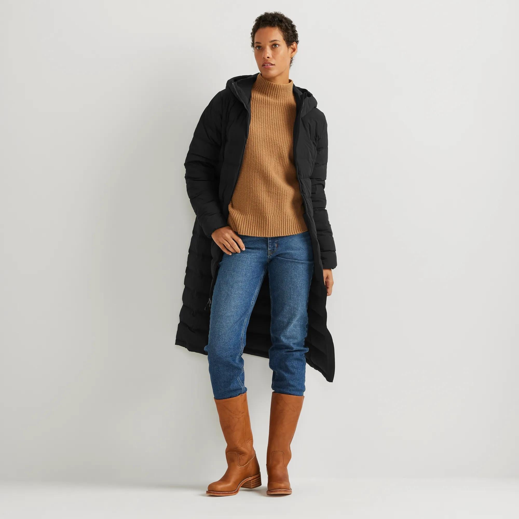 Women's EB Stretch Down Hooded Duffle Coat - Image 2