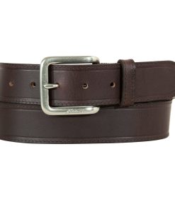 Men's Rugged Leather Belt With Stretch Tab