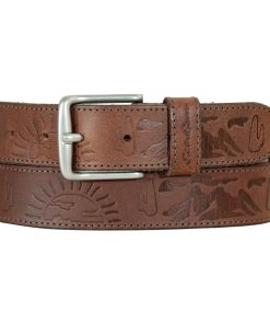 Men's Debossed Eddie Bauer Logo Leather Belt