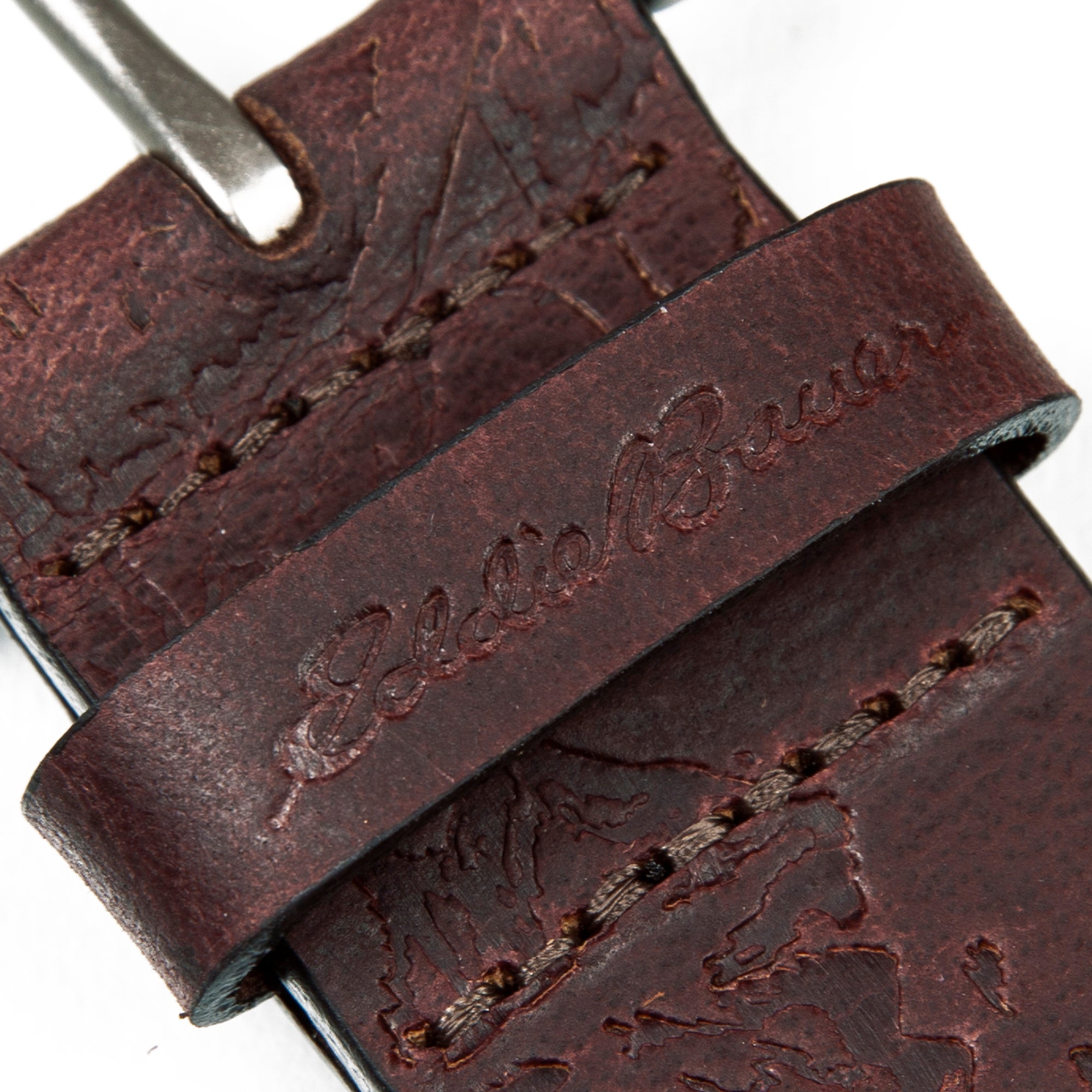 Men's Debossed Live Your Adventure Leather Belt - Image 2