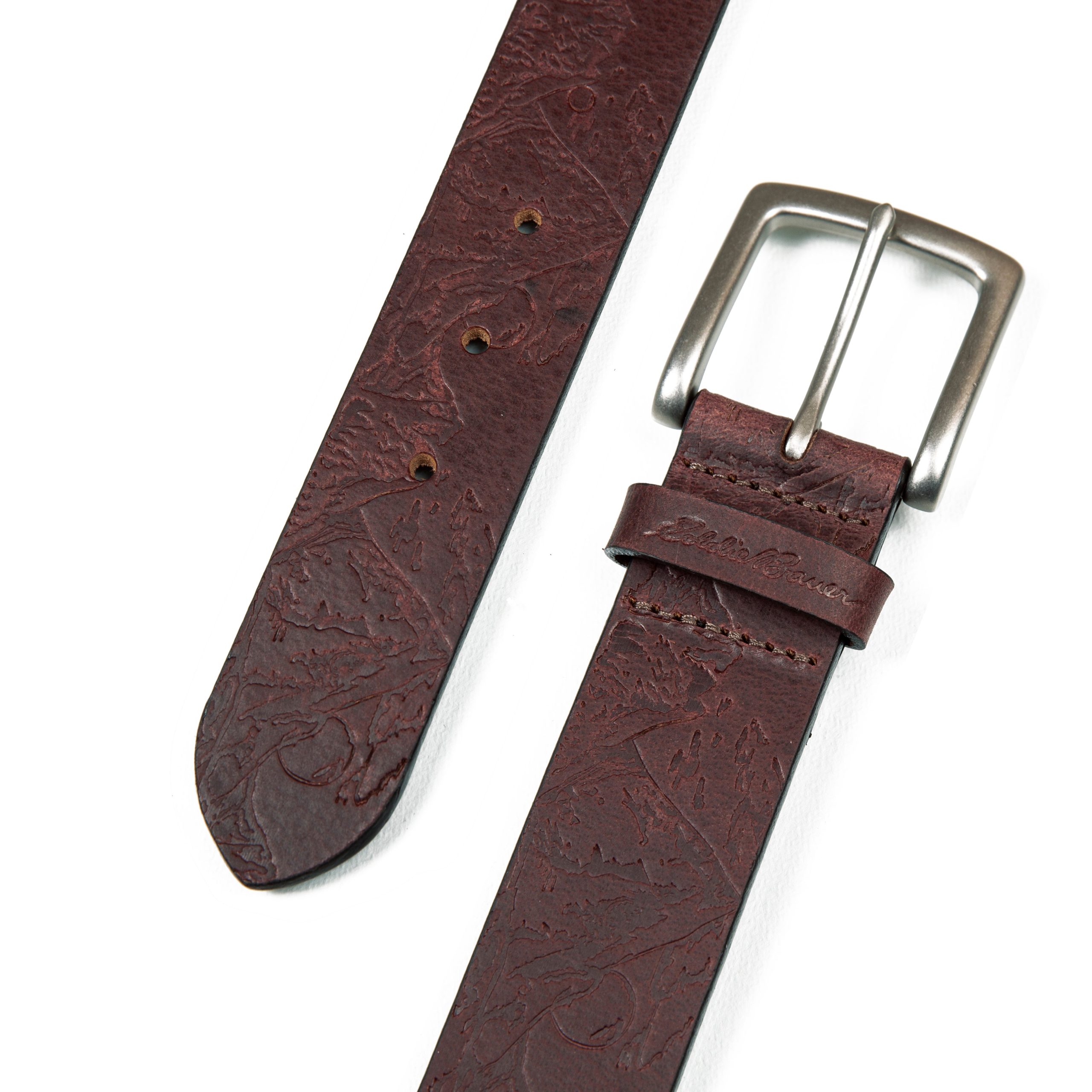 Men's Debossed Live Your Adventure Leather Belt - Image 3