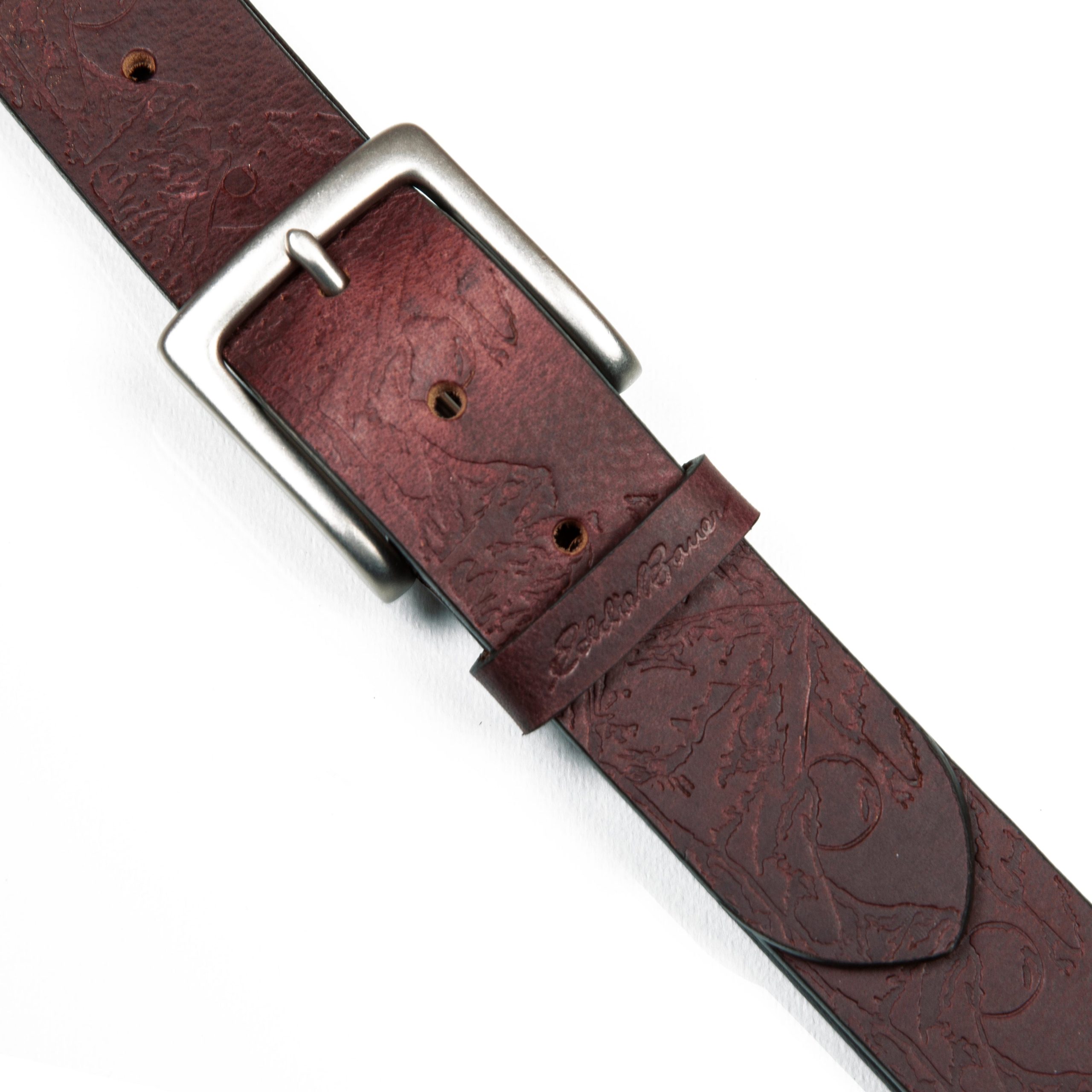 Men's Debossed Live Your Adventure Leather Belt - Image 4