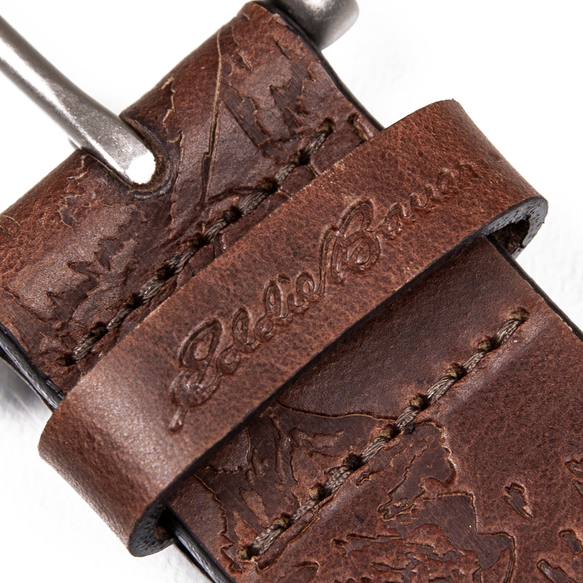 Men's Debossed Live Your Adventure Leather Belt - Image 7
