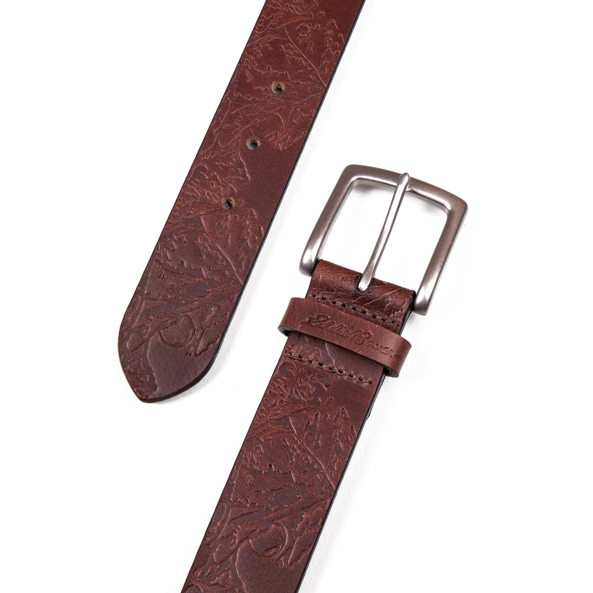 Men's Debossed Live Your Adventure Leather Belt - Image 8