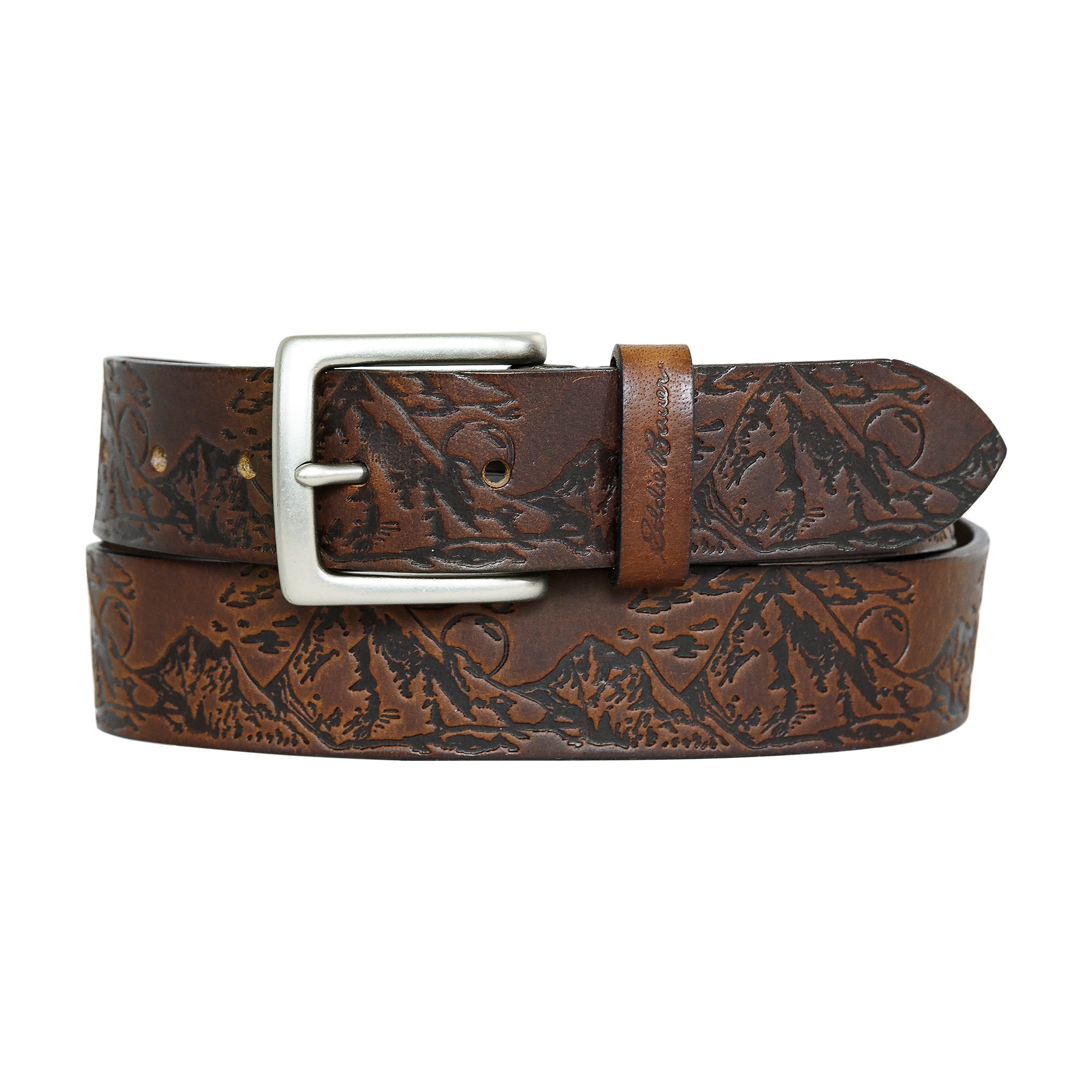 Men's Debossed Live Your Adventure Leather Belt - Image 6