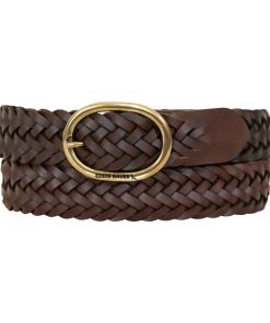 Women's Center Bar Woven Leather Belt