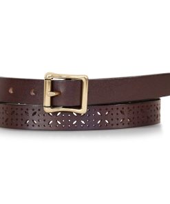 Women's Perforated Pattern Leather Belt