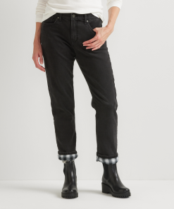 Women's Boyfriend Flannel-Lined Jeans